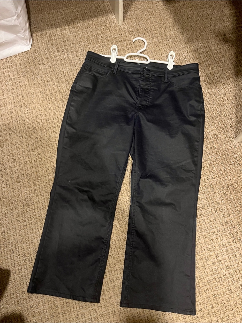 Talbots dark blue waxed denim pants